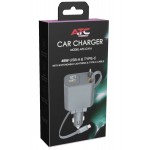 ATC-CA16 Φορτιστής Αυτοκινήτου 45W με Θύρες: 1xUSB 1xType-C μαζί με Καλώδιο Type-C / Lightning Μαύρο Χρώμα ATC-CA16 Φορτιστής Αυτοκινήτου 45W με Θύρες: 1xUSB 1xType-C μαζί με Καλώδιο Type-C / Lightning Μαύρο Χρώμα