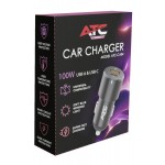 ATC-CA04 Φορτιστής Αυτοκινήτου USB-A & Type-C 100W *