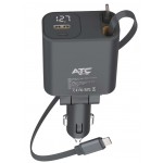 ATC-CA16 Φορτιστής Αυτοκινήτου 45W με Θύρες: 1xUSB 1xType-C μαζί με Καλώδιο Type-C / Lightning Μαύρο Χρώμα ATC-CA16 Φορτιστής Αυτοκινήτου 45W με Θύρες: 1xUSB 1xType-C μαζί με Καλώδιο Type-C / Lightning Μαύρο Χρώμα