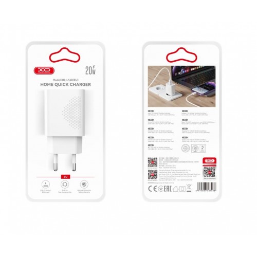 XO L160(EU) Φορτιστής Γρήγορης Φόρτισης 20W 1USB-C