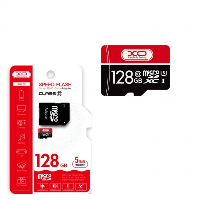XO Κάρτα Μνήμης microSDHC 128GB U1 UHS-I 100MB/S με αντάπτορα
