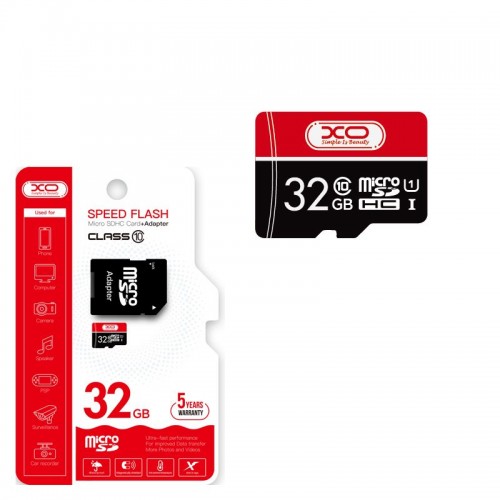 XO Κάρτα Μνήμης microSDHC 32GB U1 UHS-I 90MB/S με αντάπτορα