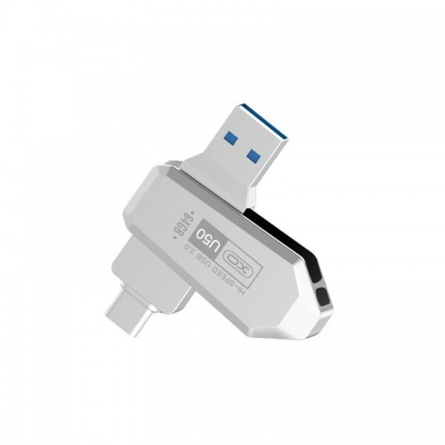 XO U50 16GB  USB 3.0 Stick με σύνδεση USB-A & USB-C Λευκό