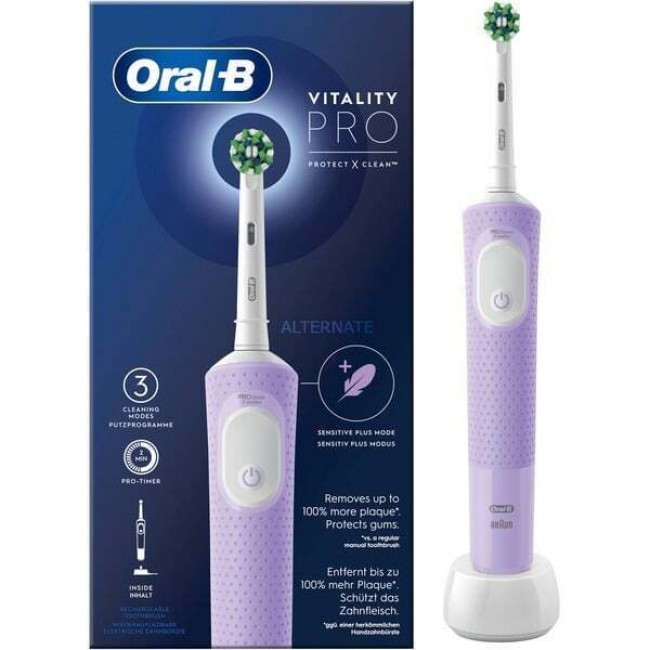 Oral-B Vitality Pro Protect X Clean Ηλεκτρική Οδοντόβουρτσα με Χρονομετρητή Lilac Violet
