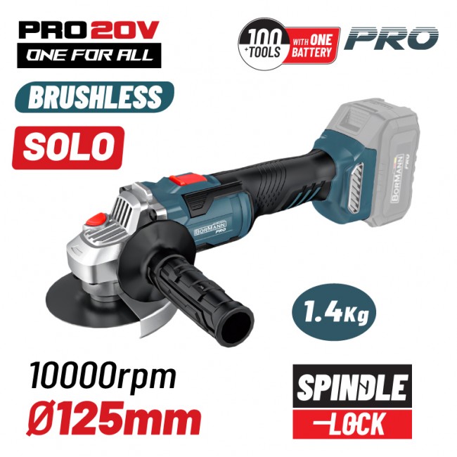 BORMANN Pro BBP5305 Γωνιακός Τροχός Brushless 20V,Li-Ion,125mm,10.000rpm,SOLO *