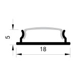 Eurolamp 145-70904 Εξωτερικό Προφίλ Αλουμινίου Ταινίας LED με Οπάλ Κάλυμμα 200x1x1εκ.