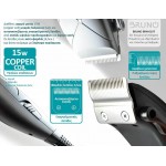 BRUNO BRN-0197 Σετ Κουρευτική Μηχανή Ρεύματος με εξαρτήματα και τσαντάκι, μαύρη **