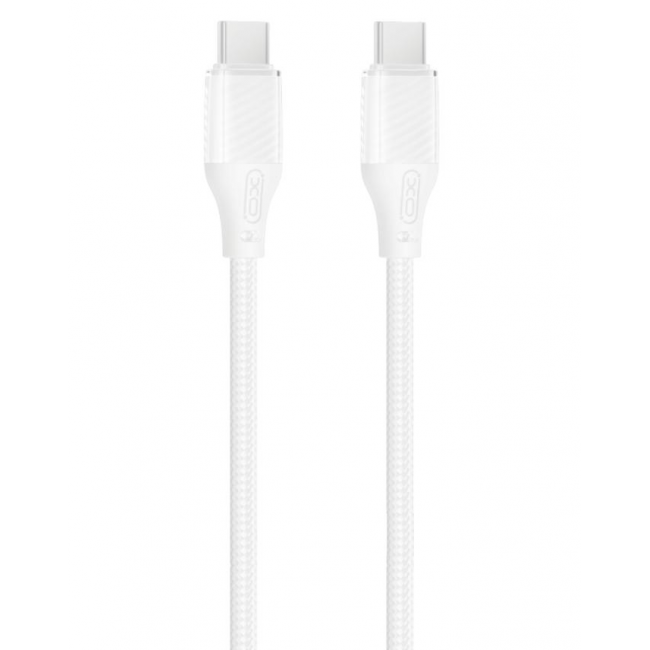 XO NB-Q291B Braided Type-c σε Type-c 60W Καλώδιο Δεδομένων Λευκό XO NB-Q291B Braided Type-c σε Type-c 60W Καλώδιο Δεδομένων Λευκό