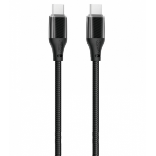 XO NB-Q291B Braided Type-c σε Type-c 60W Καλώδιο Δεδομένων Μαύρο