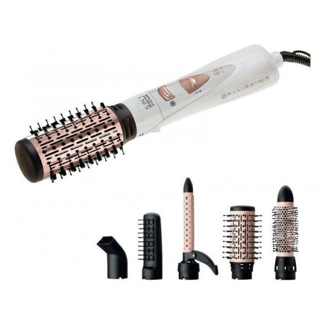 Bellissima H18 1100 Pro Hair Styler 5 in 1 Κεραμική Ηλεκτρική Βούρτσα με Αέρα για Ίσιωμα και Μπούκλες 1000W