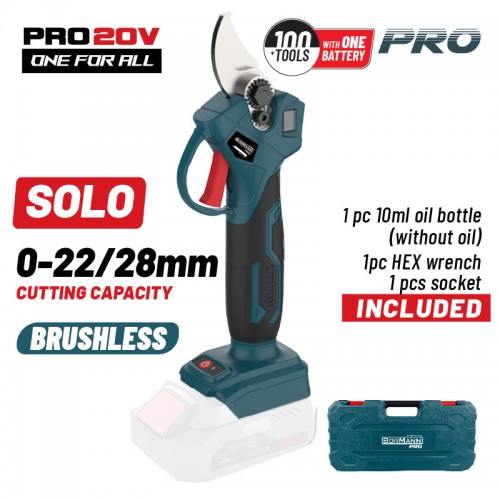 BORMANN Pro BBP4128C Ψαλίδι Κλάδου Μπαταρίας 20V,Brushless,0-22/28mm,1kg,BMC,SOLO *