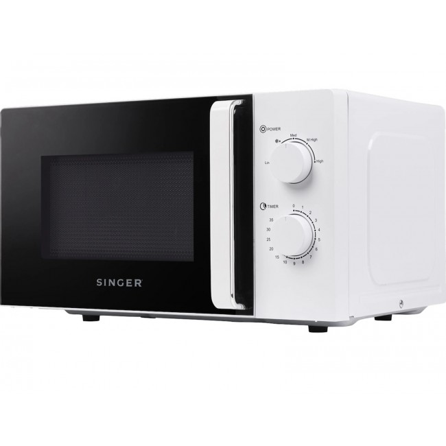 Singer MW20C WH Φούρνος μικροκυμάτων με χωρητικότητα 20L και ισχύ μικροκυμάτων 700W - White