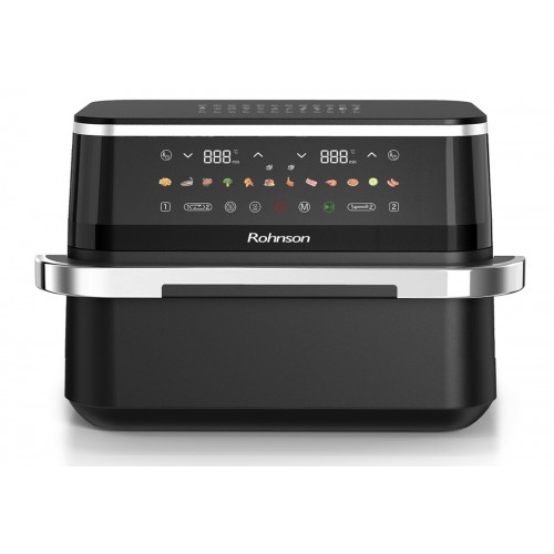 Rohnson R-28019 Air Fryer 9lt Μαύρο Single or Dual Cook