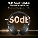 QCY H3 PRO Headset Black Hi-Res Audio V5.4 Bluetooth ANC LDAC/AAC/SBC Call Noise Canc. 40mm drive