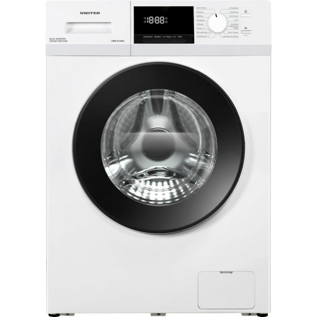 United UWM-10145BS Πλυντήριο Ρούχων 10kg με Τεχνολογία Ατμού 1400 Στροφών *