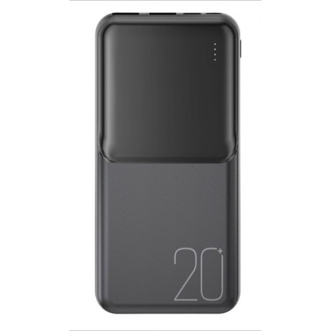 XO PR252 Power Bank 20000mAh με 2 Θύρες USB-A και Θύρα USB-C Μαύρο 16.001.0179