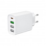 XO L120 NB189A Φορτιστής GaN με 3 Θύρες USB-A και Θύρα USB-C και Καλώδιο micro USB 20W Quick Charge 3.0 Λευκός (16.006.0270)
