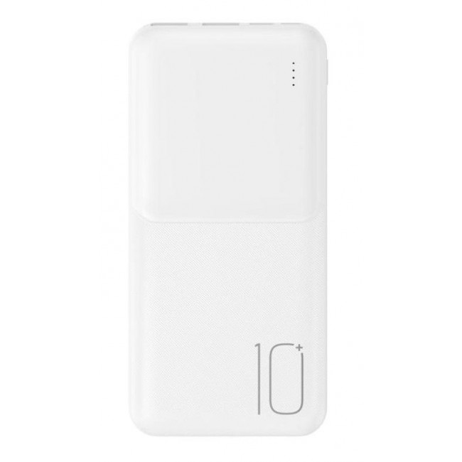 XO PR251 Lighted Power Bank 10000mAh με 2 Θύρες USB-A και Θύρα USB-C Λευκό