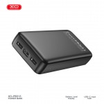 XO PB313 Power Bank 20000mAh με 2 Θύρες USB-A και Θύρα USB-C Μαύρο (16.010.0096)