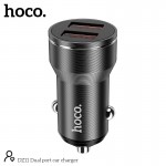 Hoco Φορτιστής Αυτοκινήτου 2.4A με Θύρες: 2xUSB Μαύρο Χρώμα DZ11