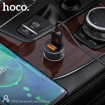 Hoco Φορτιστής Αυτοκινήτου 2.4A με Θύρες: 2xUSB Μαύρο Χρώμα DZ11