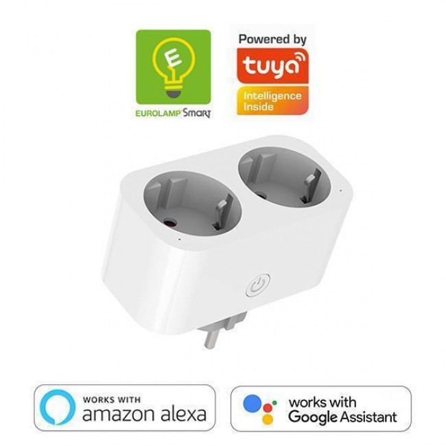 Eurolamp 147-77917 Smart Ταφ Ασφαλείας 2 Θέσεων με Διακόπτη και Μετρητή