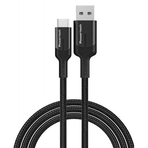 Powertech PTR-0134 Braided USB 3.2 Cable USB-C male - USB-C 60W Μαύρο 1m **