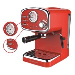 Morris R20808EMR Κόκκινη Μηχανή Espresso 1100W Πίεσης 20bar 