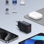 Baseus Φορτιστής Χωρίς Καλώδιο GaN με Θύρα USB-A και Θύρα USB-C 20W Μαύρος (Cube) ***