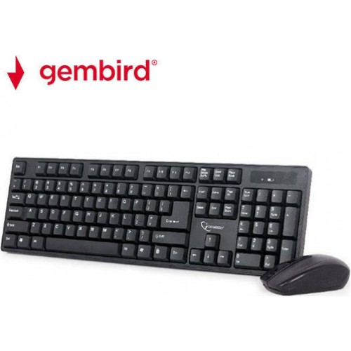 Gembird KBS-W-01 Ασύρματο Σετ Πληκτρολόγιο & Ποντίκι Αγγλικό US