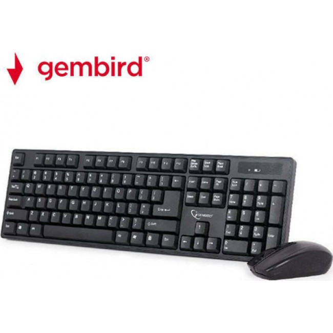 Gembird KBS-W-01 Ασύρματο Σετ Πληκτρολόγιο & Ποντίκι Αγγλικό US