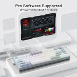 Redragon K631WG-RGB (White/Grey) Gaming πληκτρολόγιο 65% Με 3-Mode Ενσύρματο/ Ασύρματο/ Bluetooth
