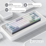 Redragon K631WG-RGB (White/Grey) Gaming πληκτρολόγιο 65% Με 3-Mode Ενσύρματο/ Ασύρματο/ Bluetooth