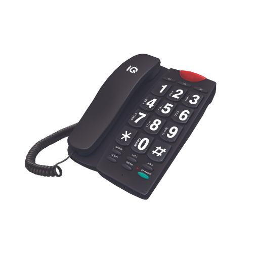 IQ DT-836ΒΒ Ενσύρματο Τηλέφωνο Γραφείου για Ηλικιωμένους Μαύρο