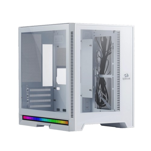 Redragon MC211 Gaming Mini Tower Κουτί Υπολογιστή με Πλαϊνό Παράθυρο και RGB Φωτισμό Λευκό