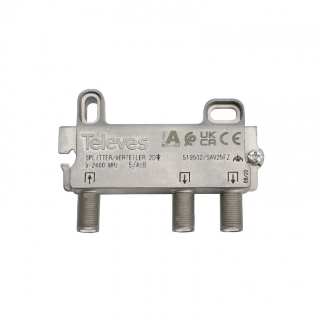 Televes 519502 Διακλαδωτής 2 ways F 5-2400 MHz DC pass