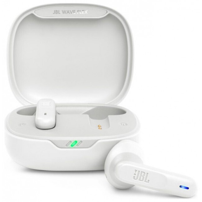 JBL Wave Flex White True Wireless Ear-Buds Headphones, IP54, Touch (JBLWFLEWHT) *