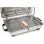 Roller Kappatos 020105 INOX Επιτραπέζια Ηλεκτρική Ψησταριά Σχάρας 800W με Καπάκι & Διπλή Σχάρα 28 x 20cm 